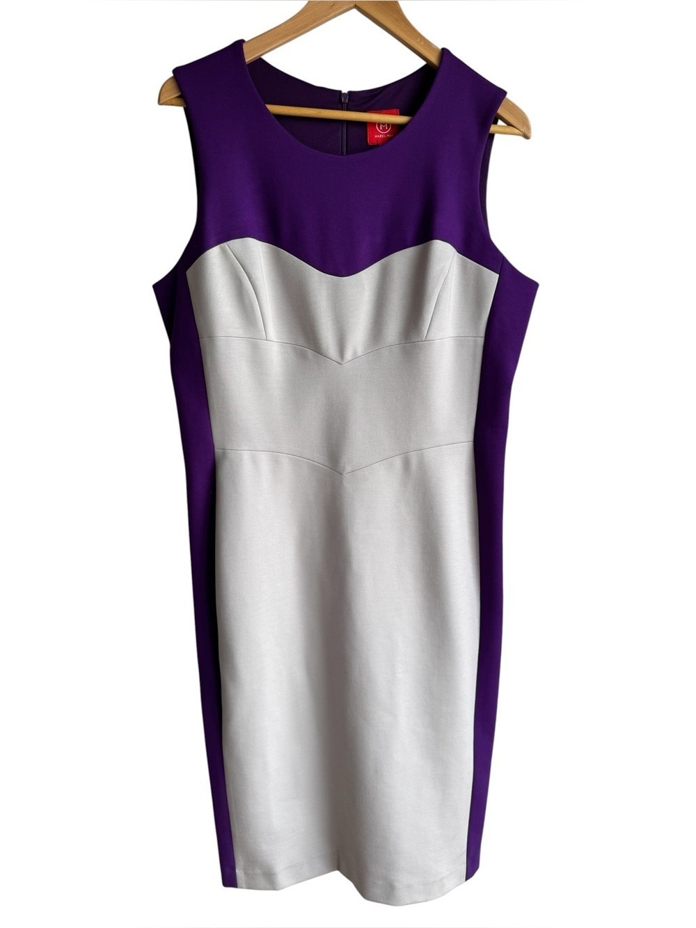 Hazel Mae Colourblock Sheath Dress Sz XL Fitted Pencil Bodycon Career Office